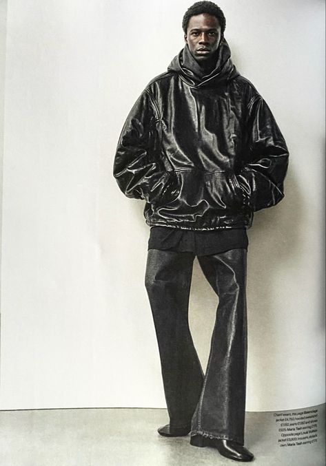 menswear oversized black leather jacket and hoodie black flared jeans and black heeled ankle boots Balenciaga Leather Jacket, Leather Jacket Oversized, Oversized Suit, Balenciaga Leather, Maria Tash, Suit Men, Leather Outfit, Balenciaga, Normcore