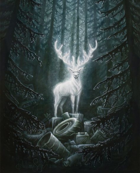 The white stag appears in numerous mythologies around the world. In legends of King Arthur, the uncatchable White Hart represents… Stag Tattoo, King In The North, Deer Art, White Stag, Throne Of Glass, Dream Art, Fantasy Creatures, Mythical Creatures, Print On Canvas