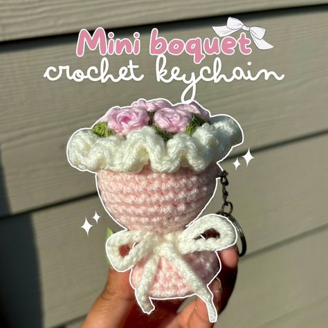 Mini bouquet keychain 💐available on my Etsy 🛍️#minibouquet #crochet #crochetaddict #crocheting #crochetinspiration #crochetlover #crochetlover #crocheted #keychain#bagaccessories #bagaccessory #crochetbag #baglovers #coquette #coquetteaesthetic #coquettecore Crochet Mini Rose, Flower Keychain Crochet, Mini Bouquet, Keychain Crochet, Flower Keychain, Mini Flowers, Flowers Cute, Mini Roses, Crochet Lovers