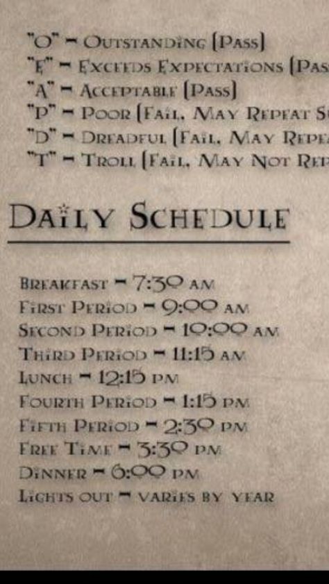 Classes At Hogwarts, Hogwarts Years And Ages, All Hogwarts Classes, Harry Potter School Schedule, Divination Class Harry Potter, Hogwarts Grading System, Hogwarts Subjects List, Hogwarts Timetable Third Year, Hogwarts Schedule Fifth Year