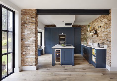 Bespoke Cabinetry, Blue Shaker Kitchen, Kitchens Traditional, Tom Howley, Blue Kitchen Designs, Shaker Kitchens, Kitchen 2021, Contemporary Kitchens, Victorian Kitchen