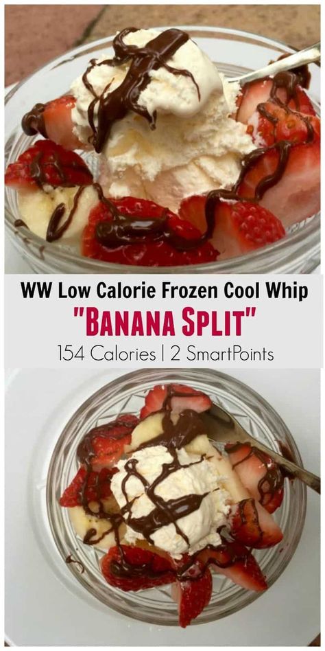 Frozen Cool Whip, Frozen Banana Recipes, Recipes Low Calorie, Chocolate Syrup Recipes, Weight Watcher Desserts, Weight Watchers Snacks, Weight Watchers Recipes Desserts, Ww Desserts, Weight Watchers Desserts