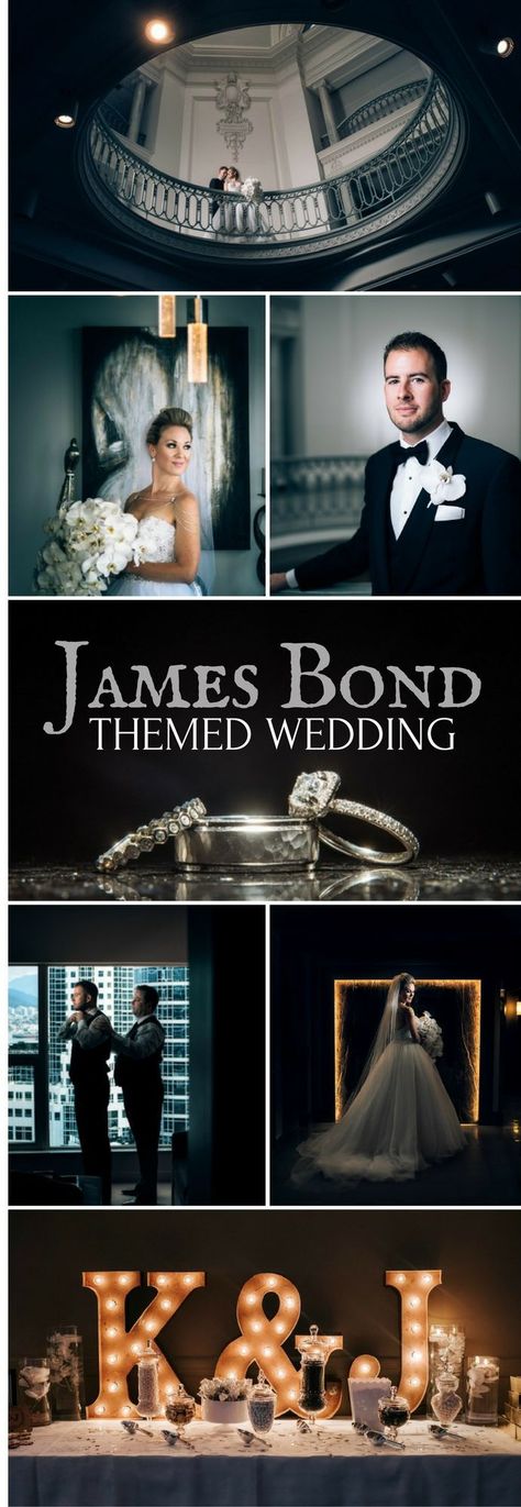 James Bond Themed Wedding | Elegant and Romantic Movie Inspired Wedding Idea Movie Inspired Wedding, James Bond Wedding, Bond Wedding, Wedding Infographic, James Bond Theme, Romantic Theme Wedding, Red Wedding Theme, Romantic Wedding Receptions, Homemade Wedding