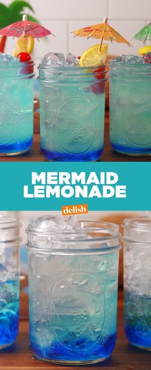 When life's a beach, make Mermaid Lemonade. Get the recipe at Delish.com. Mermaid Lemonade, Kek Lapis, Party Drinks Alcohol, Beach Drinks, Blue Curacao, Lemonade Recipes, Alcohol Recipes, Adult Drinks, Summer Cocktails