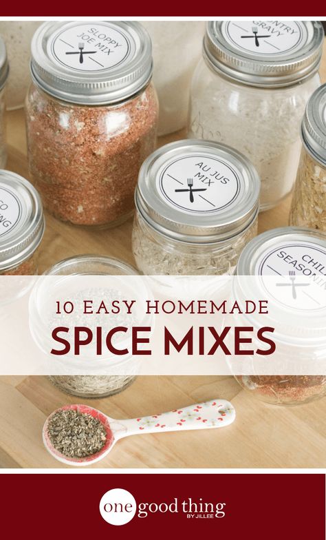 Homemade Spice Mixes, Diy Spice Mix, Jar Mixes, Spice Cupboard, Food Sauces, Homemade Ingredients, Homemade Dry Mixes, Homemade Seasoning, Jar Recipes