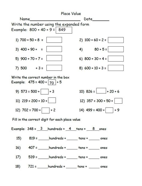 Math Worksheets For Grade 2 Student, 2nd Grade Math Worksheets Free Printable, Place Value Worksheets 4th Grade, Class 2 Maths Worksheets, Place Value Worksheets 2nd Grade, Maths Worksheet, Mental Maths Worksheets, Place Value Worksheets, Math Addition Worksheets