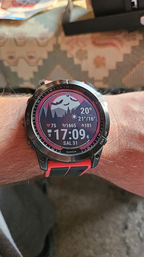 Weather Face Watchface during Halloween on Garmin Fenix 7X Solar Garmin Fenix 7x Sapphire Solar, Garmin Watch Faces, Tactical Watch, Animals Lover, Solar Watch, Fancy Watches, Garmin Fenix, Creative Things, Garmin Watch