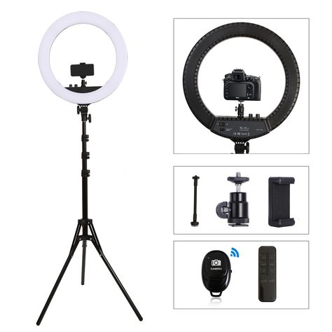 18Inch 55W Photo Studio LED Ring Light Phone camera Large Lamp With Stand Tripod Check more at https://www.electrobest.net/product/18inch-55w-photo-studio-led-ring-light-phone-camera-large-lamp-with-stand-tripod/ Ring Light Photography, Ring Light Tripod, Large Lamp, Ring Lamp, Youtube Makeup, Large Lamps, Light Ring, Led Ring Light, Fill Light