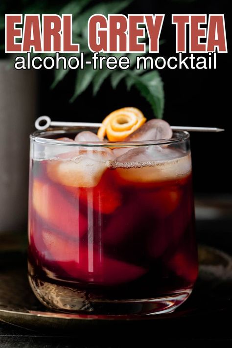 Earl Grey Tea Mocktail - Shutter + Mint Tea Mocktail, Best Non Alcoholic Drinks, Mocktail Drinks, Alcohol Free Drinks, Drink Recipes Nonalcoholic, Dry January, Fancy Drinks, Grey Tea, Earl Grey Tea