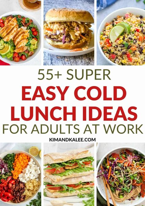 These quick cold lunch ideas are easy to pack and great for adults at work or school! Grab our favorite recipes, light meals, and sandwich ideas! Quick And Easy Grab And Go Lunch, Easy Summer Lunch Ideas For Work, Work Cold Lunch Ideas, No Sandwich Lunch Ideas For Adults, Cheap Cold Lunches For Work, Cold Lunch Meals, Easy Light Lunch Ideas For Guests, Summer Work Lunch Ideas, Bag Lunch Ideas For Adults