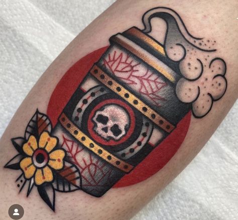 French Press Tattoo, Latte Art Tattoo, Traditional Tattoo Halloween, Drawing Monsters, Armpit Tattoo, Coffee Cup Tattoo, Tat Inspiration, Abstract Tattoo Ideas, Common Tattoos