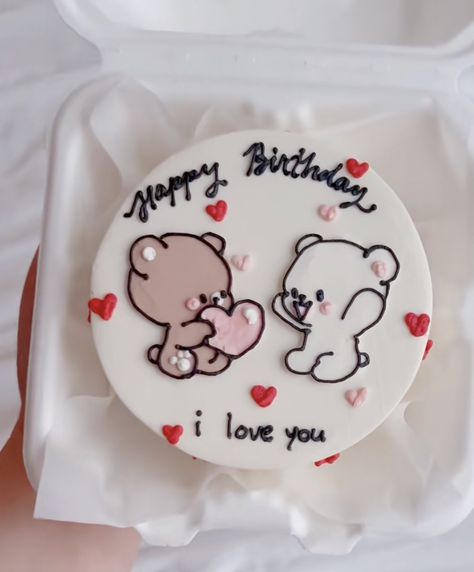 Bdy Cake For Husband, 1 Year Anniversary Cakes Boyfriend, Small Birthday Cake For Husband, Cute Cake For Boyfriend Birthday, Anniversary Cake Designs Love, Mini Cake For Husband Birthday, Happy Birthday Love Cake For Him, Banto Cake For Him, Bubu Dudu Cake Design