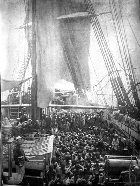 Rescued East African slaves taken from a dhow aboard HMS Daphne, a British naval ship used to prevent the transportation of enslaved people. November 1868 Merchant Ship, By Any Means Necessary, We Are The World, Nagasaki, Interesting History, African History, Us History, History Lessons, African American History