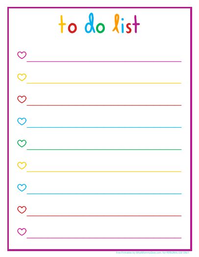 Colorful Printable Daily Checklist for Keeping Up With Stuff Cute To Do List Ideas, Cute Checklist Template, To Do List Cute Note, Daily Checklist Template, To Do List For Kids, To Do List Kids, Kids To Do List, Printable Letter Stencils, To Do List Ideas