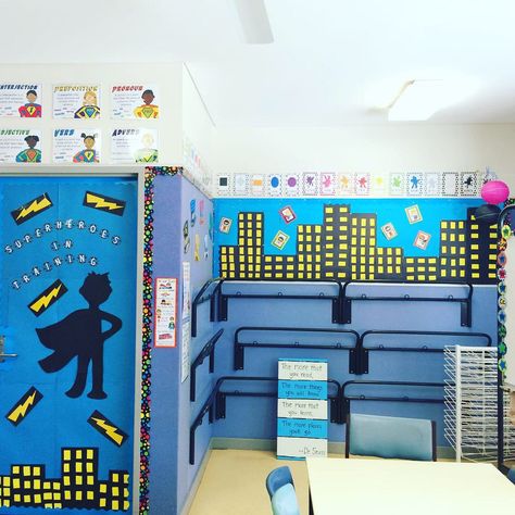 18 Colourful Superhero Classroom Theme Ideas & Decorations Superhero Classroom Ideas, Superhero School Theme, Deadpool Theme, Classroom Theme Ideas, Superhero School, Number Place Value, Superhero Classroom Theme, Book Bin Labels, Superhero Classroom