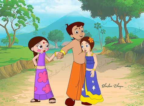 Chota bheem recently married indumati but chutki loves him and every time bheem with her as a love or  best friend but bhem used chutki. We need justice for chutki . Chutki From Chhota Bheem, Indumati Bheem, Chotta Bheem Chutki, Chota Bheem Wallpapers, Chota Bheem Characters, Chota Bheem Drawing, Bheem Drawing, Bheem Cartoon, Chotta Bheem