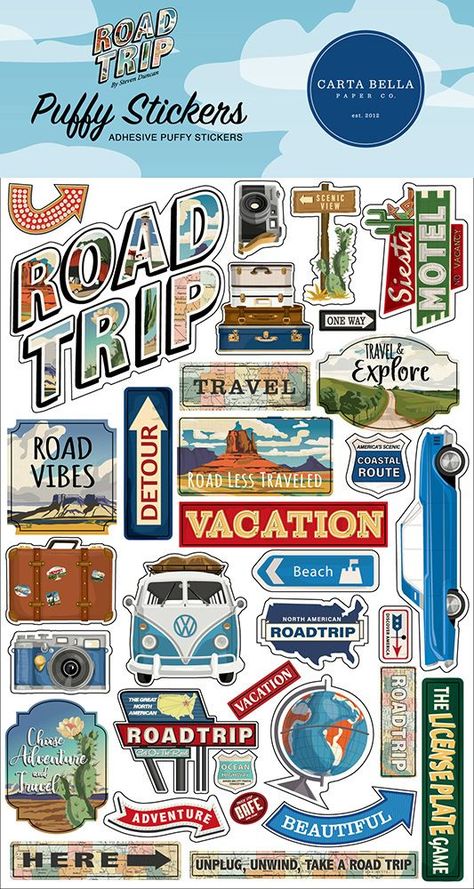 Discover The Best Professional Services in Graphic Design, Digital Marketing, Animation, Writing, and More Scrapbook Stickers Travel, Road Trip Stickers Printable, Traveling Scrapbook Ideas, Road Trip Design, Road Trip Decorations, Travel Stickers Printable Vintage, Travel Stickers Aesthetic, Traveling Stickers, Road Trip Stickers