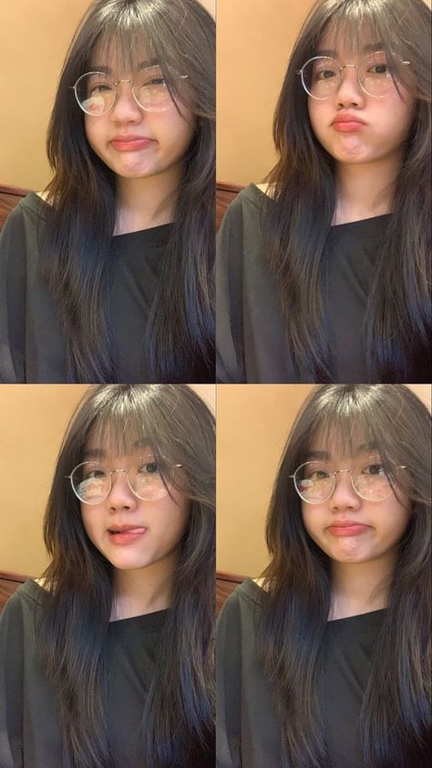 Glasses Pictures Selfie, Long Face Glasses, Profile Picture Instagram Ideas, Selfie With Glasses, Selfie Poses With Glasses, Short Hair Tomboy, Hair Inspiration Long, 사진 촬영 포즈, Friend Poses Photography