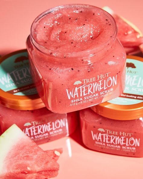 Watermelon Body Scrub, Tree Hut Watermelon, Watermelon Tree, Facial Care Routine, Shea Sugar Scrub, Scrub Exfoliating, Diy Body Butter, Exfoliating Body Scrub, Sugar Body Scrub