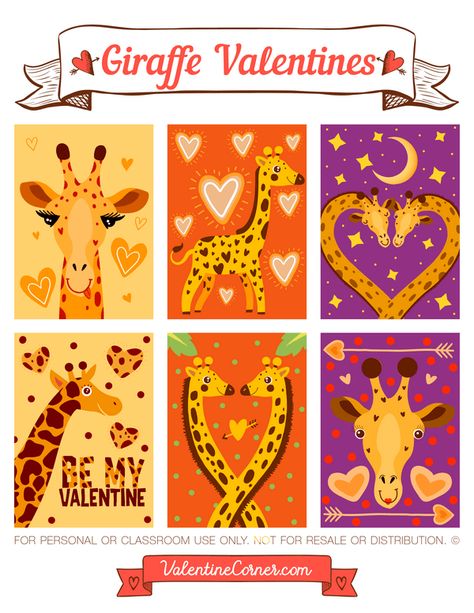 Valentine Card Printables Free For Kids, Giraffe Valentines Boxes, Giraffes Making A Heart, Free Printable Dinosaur Valentines, Stamp Valentine Kids Free Printable, Giraffe Valentine, Giraffe Valentine Card, Free Printable Valentines Cards, Giraffe Crafts