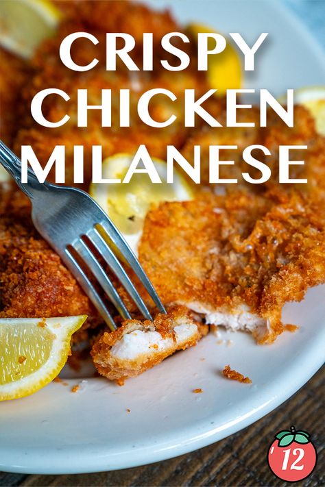 Crispy Chicken Milanese | 12 Tomatoes Chicken Milanese Recipe, Milanese Recipe, Baked Breaded Chicken, Chicken Milanese, 12 Tomatoes, Citrus Chicken, Chicken Cutlets, Breaded Chicken, Crispy Chicken