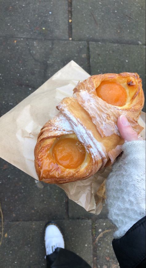 Bakery Breakfast Aesthetic, French Brunch Aesthetic, British Culture Aesthetic Food, Danish Pastry Aesthetic, Germany Snacks, French Food Asethic, Apricot Aesthetic, Apricot Danish, Aesthetic Pastries