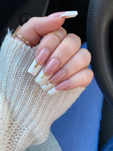 111 Angel Number Nails, Deep French Tip Nails Square, Nail Ideas Long Square, Nails 777, 777 Nails, Deep French Tip Nails, Tips Nail Ideas, 777 Number, Angel Number Nails