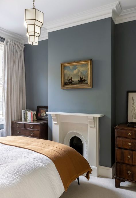 Brixton Terrace — SH Terrace Bedroom Ideas, Victorian Terrace Bedroom, Modern English Interior, Georgian Bedroom, Michaelis Boyd, Terrace Bedroom, Sticker Mirror, Victorian Terraced House, Georgian Interiors