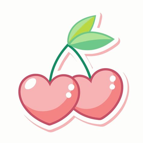 Single sticker heartshaped cherries on w... | Premium Vector #Freepik #vector #decoration #love #illustration #romantic Lucy Atwell, Cute Heart Drawings, Heart Drawings, Paper Background Design, Rug Patterns, Heart Drawing, Love Illustration, Aesthetic Stickers, Punch Needle