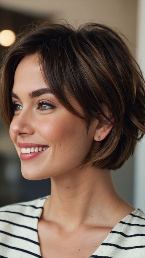 Bangin Styles 15 Short Haircuts for Women with Round Faces Short Hair Cuts For Women Round Shape, Women With Round Faces, Bob Haircut Curly, Stylish Short Haircuts, Kim Gravel, Short Hair Cut, Short Hairdos, Hair Cut Ideas, Medium Length Hairstyles