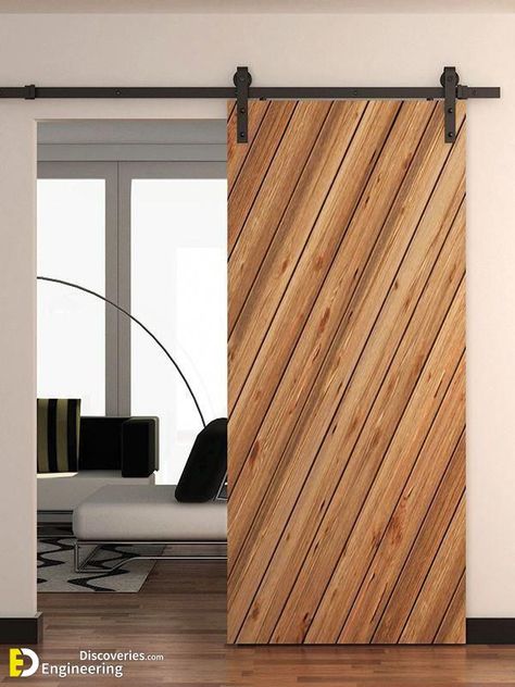 Cheap Barn Door Hardware, Cheap Barn Doors, Cheap Interior Doors, Barn Wood Decor, Sliding Wood Doors, Trendy Door, Sliding Door Design, Modern Barn Door, Wooden Front Doors