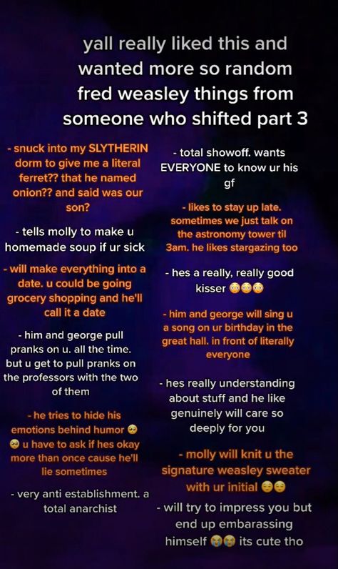 Fred Weasley Shifting, Dating Fred Weasley, Shifting Stories, Script Shifting, Hp Shifting, Shifting Methods, Harry Potter Shifting, Things To Script, Shifting Tips