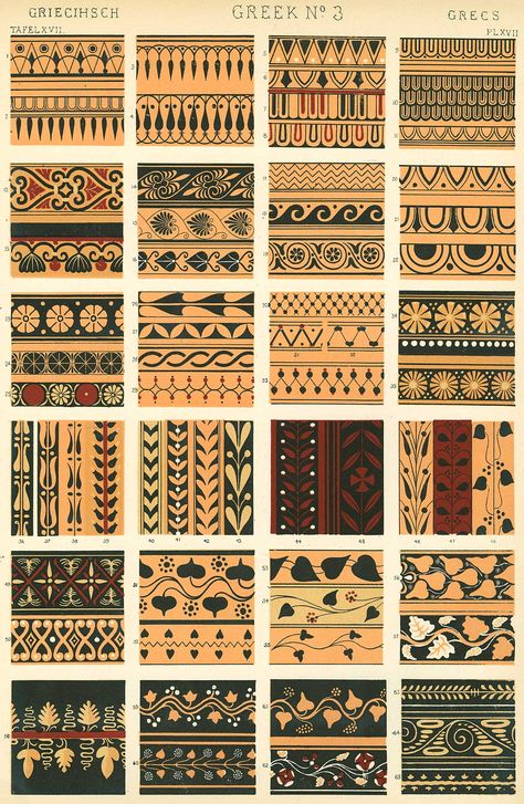 Grammar of Ornament Grammar Of Ornament, Greek Paintings, Greek Pattern, Owen Jones, Art Chinois, Ancient Greek Art, Greek Pottery, Graphic Design Books, Greek Vases