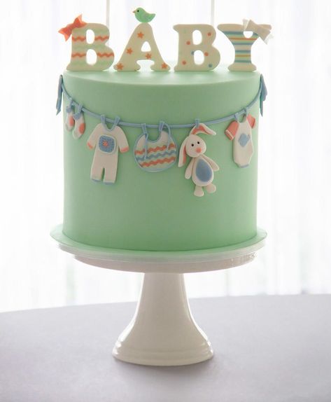 36 Super-Cute Baby Shower Cake Ideas Baby Shower Pasta, Baby Shower Cakes Neutral, Baby Shower Cake Designs, Baby Shower Cakes For Boys, Baby Boy Cakes, Gateaux Cake, Baby Birthday Cakes, Shower Cupcakes, Baby Cakes