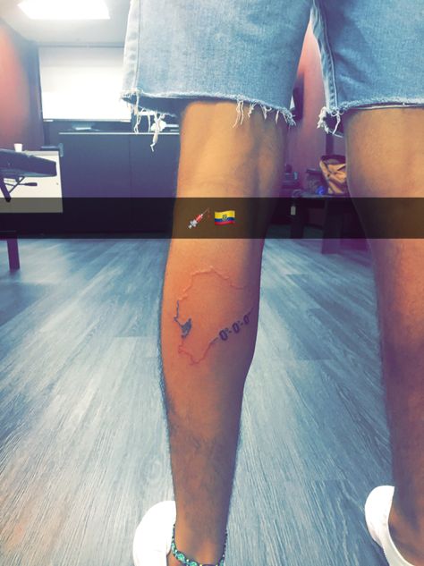 Outline of Ecuador with its latitude Ecuador Tattoo Ideas, Colombian Tattoo Ideas, Ecuador Tattoo, Flag Tattoo, Mexico Flag, Tat Ideas, Tattoo Inspo, New Tattoos, Jesus Fish Tattoo