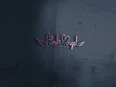 Pink Angel logo by Shwakahar Sarker Angel Wings Logo Design, Angel Logo Ideas, Angel Logo Design, Angel Logo, Candle Logo, Skincare Logo, Logo Illustration Design, Angel Nails, Salon Logo Design