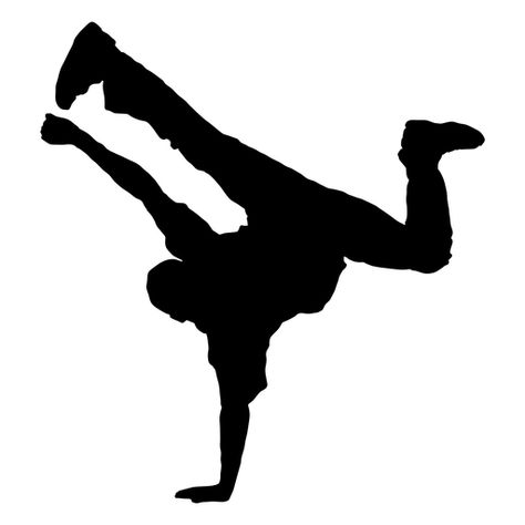 Dancing Man Silhouette, Dancer Logo Design, Breakdance Silhouette, Dance Silhouette Art, Hip Hop Dancer Silhouette, Hip Hop Silhouette, Dance Logo Design, Dance Logos, Dancing Pictures