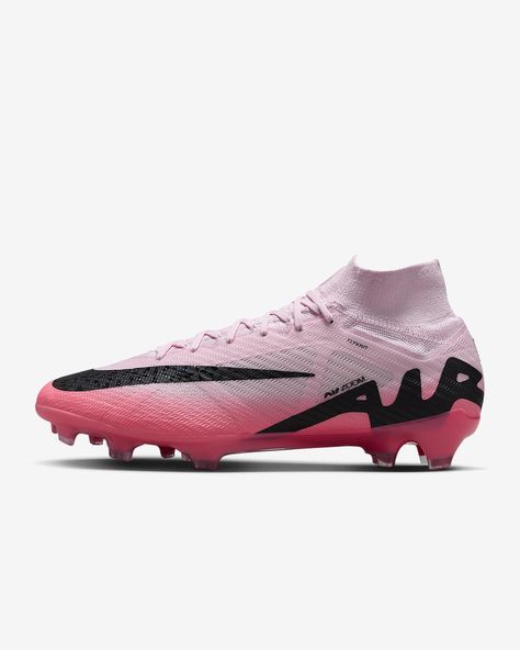 Nike Mercurial Superfly 9 Elite FG High-Top Soccer Cleats. Nike.com Grace Core, Pink Soccer Cleats, Soccer Clothes, Football Aesthetic, Nike Soccer Cleats, Nike Football Boots, Nike React Vision, 270 Nike, Nike Cleats