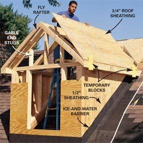 How to Frame a Gabled Dormer (DIY) | Family Handyman Dormer Addition, Dormer Roof, Attic Conversion, Attic Bedrooms, Dormer Windows, Attic Renovation, Attic Spaces, Attic Remodel, Gable Roof