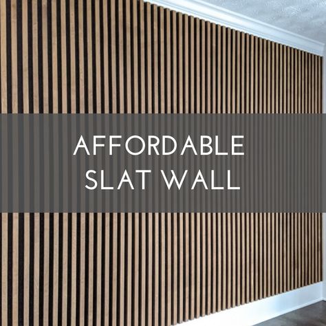 Affordable slat wall installed as accent wall in bedroom. Modern Wall Paneling, Wood Slat Wall, Wood Accent Wall, Accent Walls In Living Room, Accent Wall Bedroom, Aesthetic Rooms, Wood Panel Walls, Slat Wall, Wooden Slats