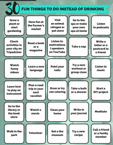 Some fun things to do instead of drinking Things To Do Instead Of Drinking Alcohol, Non Drinking Activities For Adults, Things To Do Instead Of Drinking, Quit Drinking Before And After, Health Encouragement, Quit Bad Habits, Effects Of Alcohol, Water In The Morning, Quit Drinking