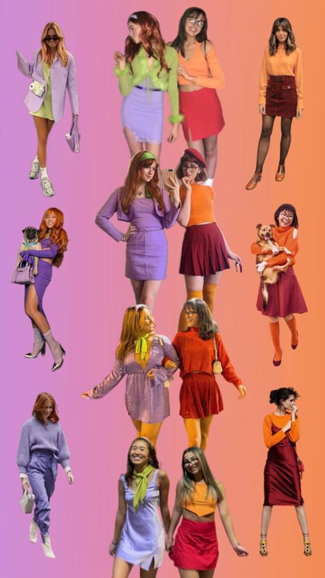 Scooby Doo Daphne Velma Halloween costume inspo Halloween Costumes Tv Shows, Friends Costumes Tv Show, Velma Outfit, Velma Halloween, Tv Character Costumes, Bsf Ideas, Movie Character Outfits, Scooby Doo Halloween Costumes, Velma Costume