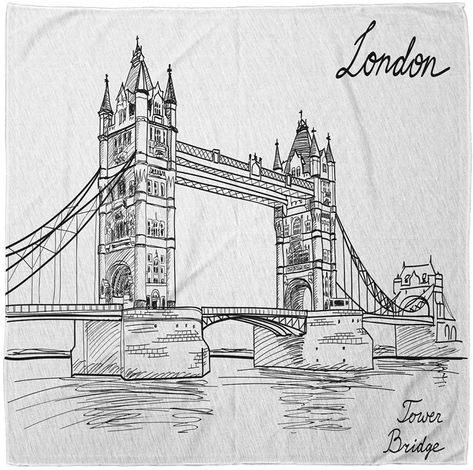 Big Ben Drawing, Bridge Drawing, Drawing Kit, London Drawing, Pencil Drawings Of Flowers, Perspective Drawing Lessons, Building Sketch, Architect Drawing, Bridge Art