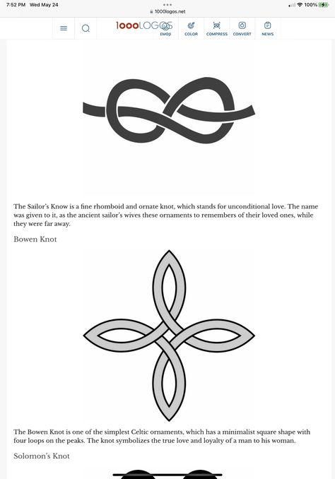 Eight Knot Tattoo Meaning, Figure 8 Knot Tattoo Meaning, Bowen Knot Tattoo, 8 Knot Tattoo, Knot Tattoo Meaning, Love Knot Tattoo, Cricut Coasters, Destiny Tattoo, Cool Finger Tattoos