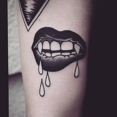 Johnny Gloom Tattoos | Tattoo. on Pinterest | Tattoos and body art, Floral Tattoos and Tattoo ... Mouth Tattoo, Vampire Tattoo, Tooth Tattoo, Mark Tattoo, Tattoo Old School, Creepy Tattoos, Lip Tattoos, Halloween Tattoos, Tattoo Flash Art