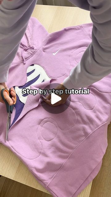 Too Small Hoodie Refashion, Sweatshirt Redo Diy, Sweatshirt Diy Refashioning, Hand Sewing Projects Clothes, Hoodie Upcycle Diy Sweatshirt Refashion, Reverse Applique Sweatshirt Diy, Reverse Applique Sweatshirt, Patch Hoodie Diy, Sweatshirt Makeover Diy