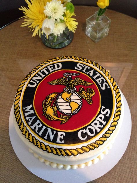 Marine Corps Grooms Cake, Marines Cake Ideas, Marine Grooms Cake, Marine Corp Cake Ideas, Usmc Cake Ideas, Marine Birthday Cake, Marine Corps Birthday Cake, Marines Graduation, Usmc Cake