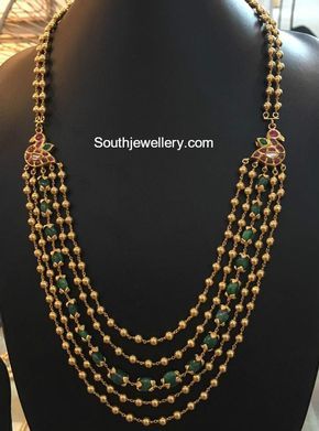 Gundla Mala, Baby Jewellery, Mala Jewelry, Antique Jewellery Designs, Pearl Necklace Designs, Gold Necklace Indian Bridal Jewelry, Beaded Necklace Designs, Real Gold Jewelry, Antique Jewelry Indian