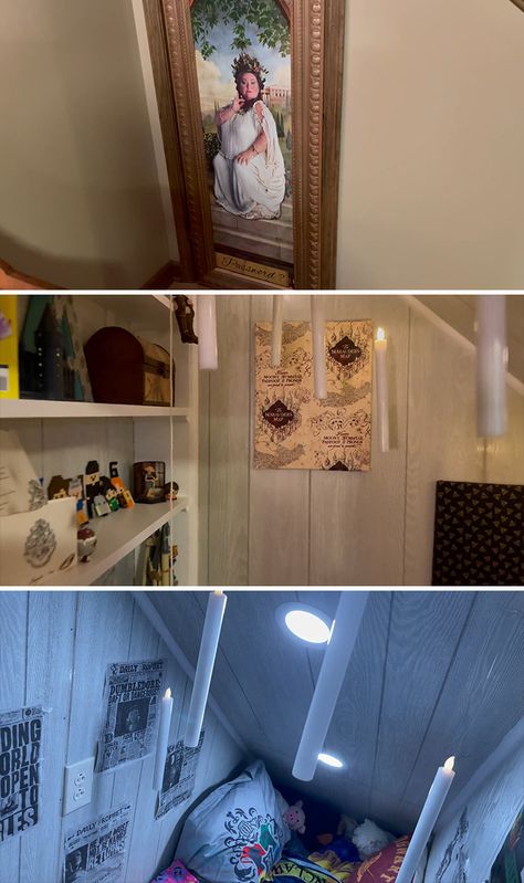 Harry Potter Book Nook, Cupboard Under The Stairs, Secret Rooms In Houses, Closet Under Stairs, Organization Binder, Brothers Room, Panic Rooms, Lego Wall, Office Images