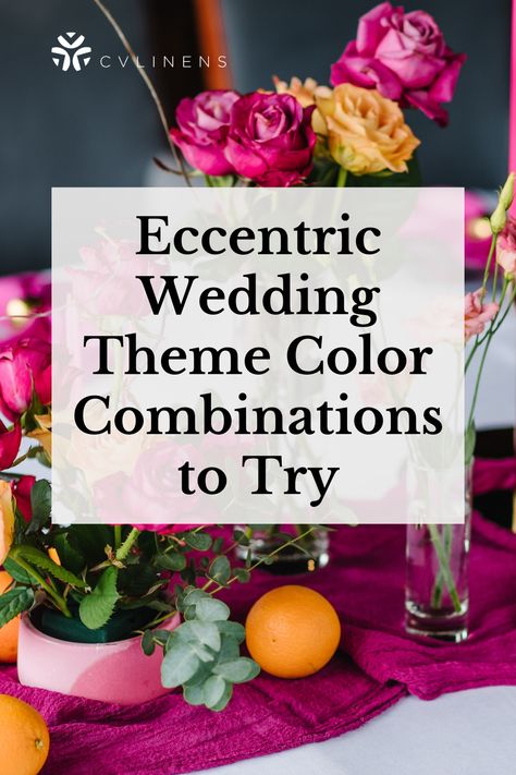 Looking to make a statement with your wedding? Explore eccentric color combinations like deep burgundy and bright teal. This daring palette exudes sophistication and originality. event decor event decorations wedding decor ideas wedding decor style wedding decor inspiration Bold Wedding Color Schemes, Wedding Reception Themes Color Schemes, Unusual Wedding Colors, 2025 Wedding Trends Color Schemes, Bright Wedding Color Schemes, Bright Color Wedding Theme, Formal Wedding Reception, What Colors Go Together, Bold Wedding Colors